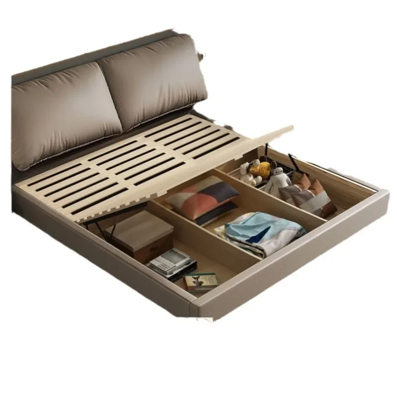 

Cream wind, ears, technology, fabric bed, modern, simple, double, master bedroom, soft bag