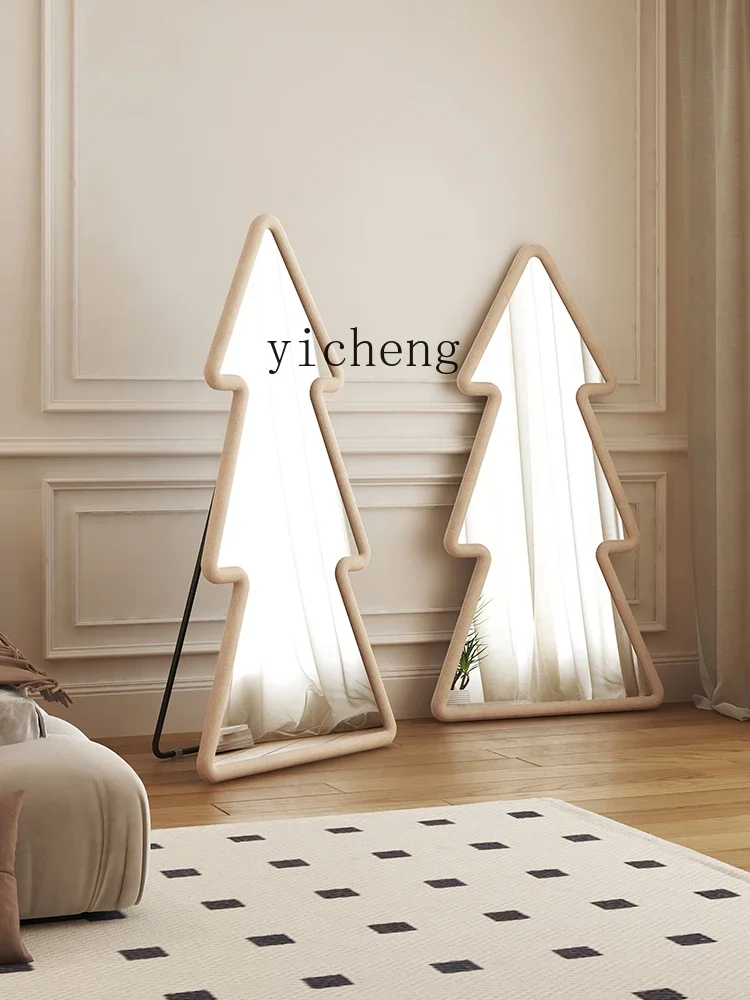 YY Christmas Tree Mirror Creative Dressing Mirror Full-Length Mirror Shaped Full Body Floor Mirror