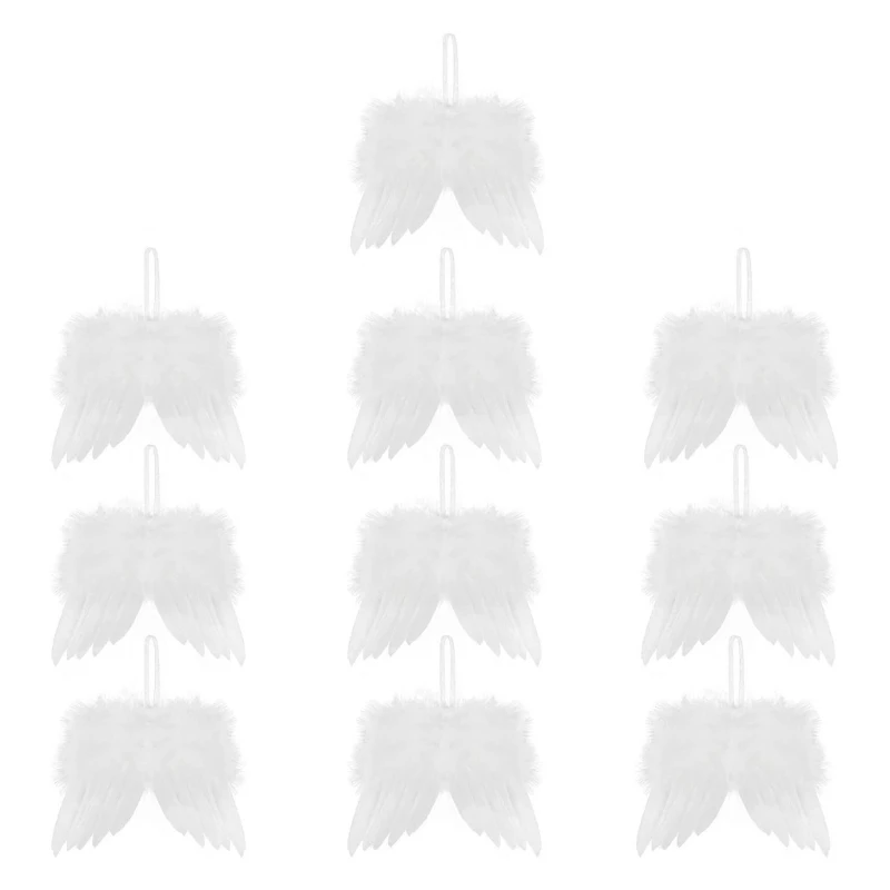 

White Feather Christmas Decorations Angel White Feather Wing Ornament for Wedding Christmas Party Decorations DIY Crafts