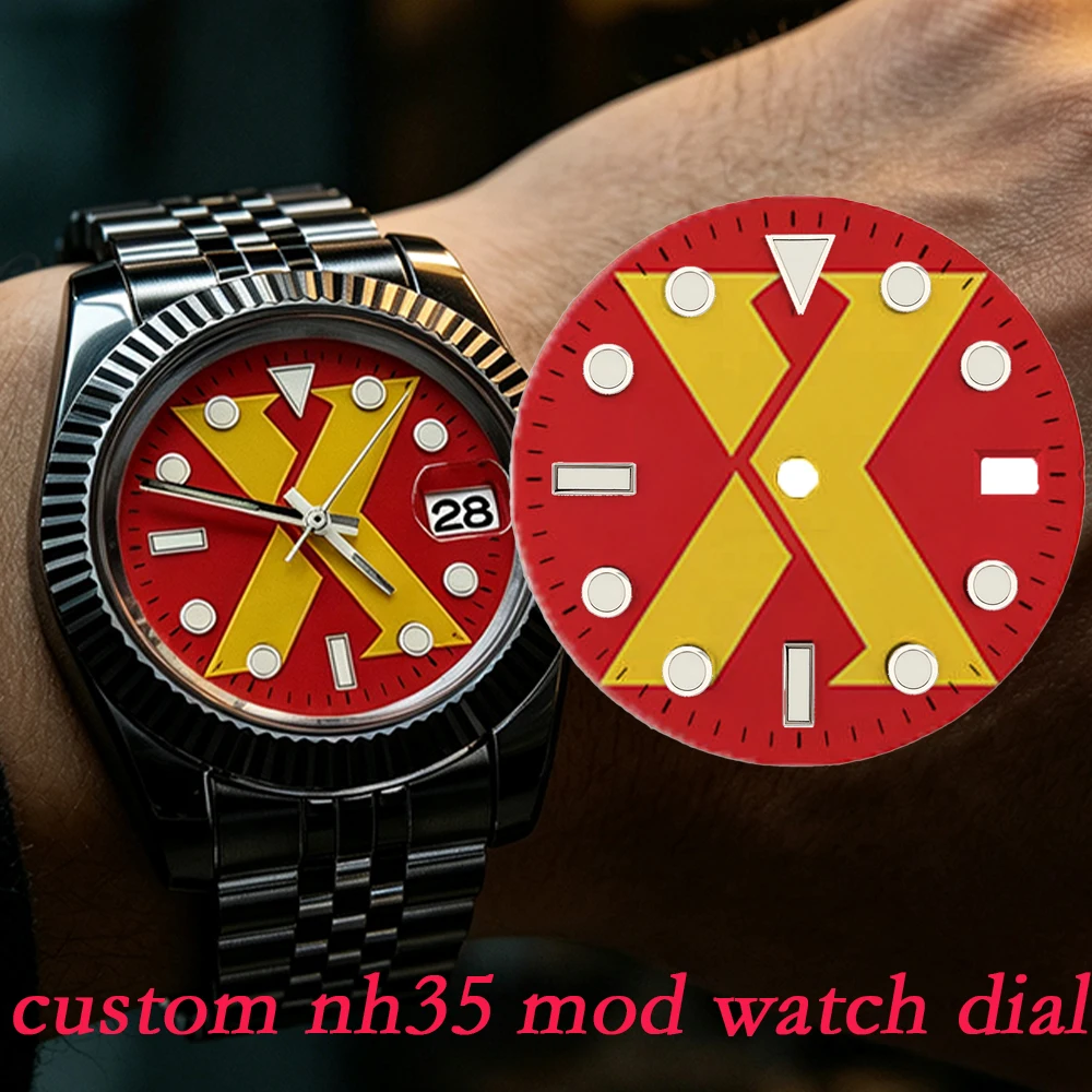 NH35 dial 28.5mm/29mm Alphabet dial luminous lumen sterile dial suitable for NH35/36 movement men's watch accessories watch mod