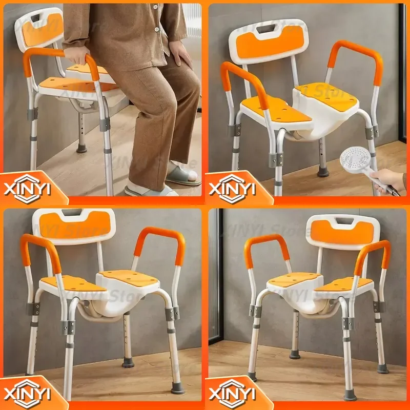Folding Bathroom Chair for Elderly Shower Stool Medical Squatty Potty Space Saving Nordic Design Taburete Plegable Home