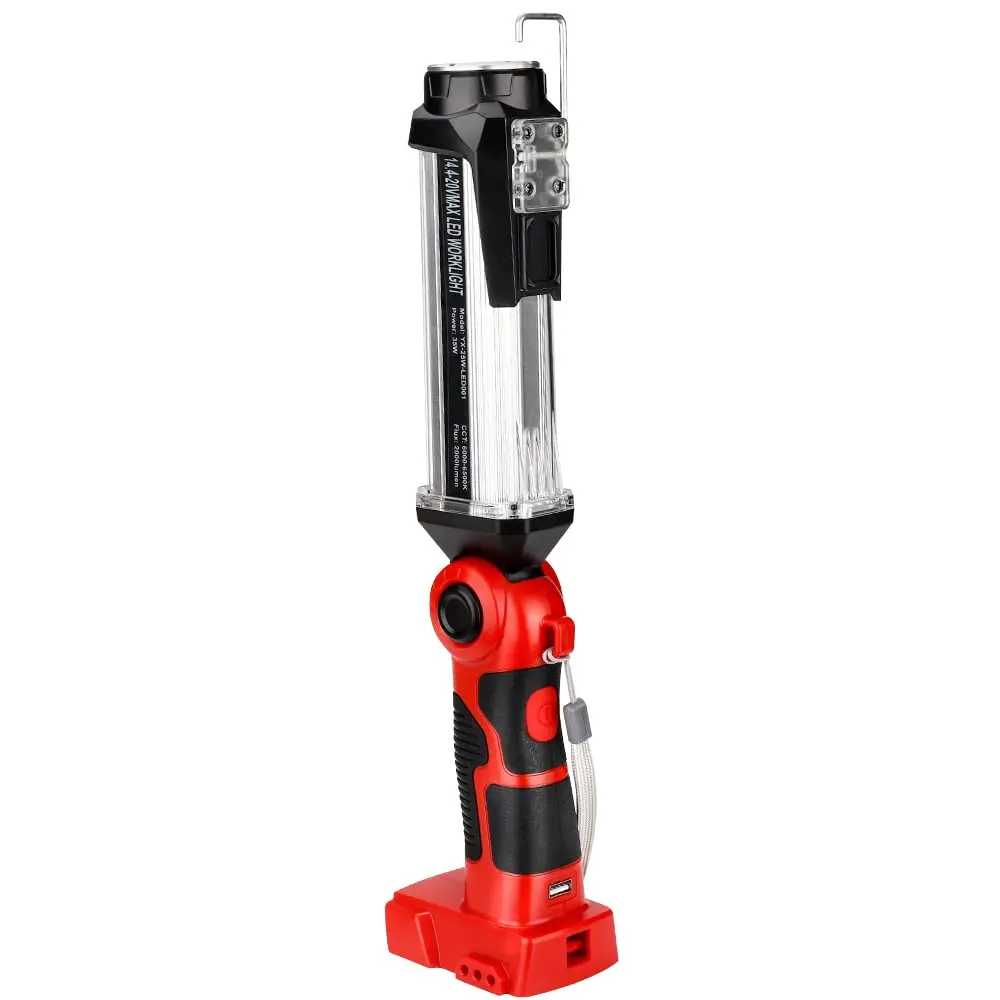 

Portable Camping Light Outdoor Flashlight for Milwaukee 18V Battery Rechargeable LED Work Light for Workplace Emergency Lighting