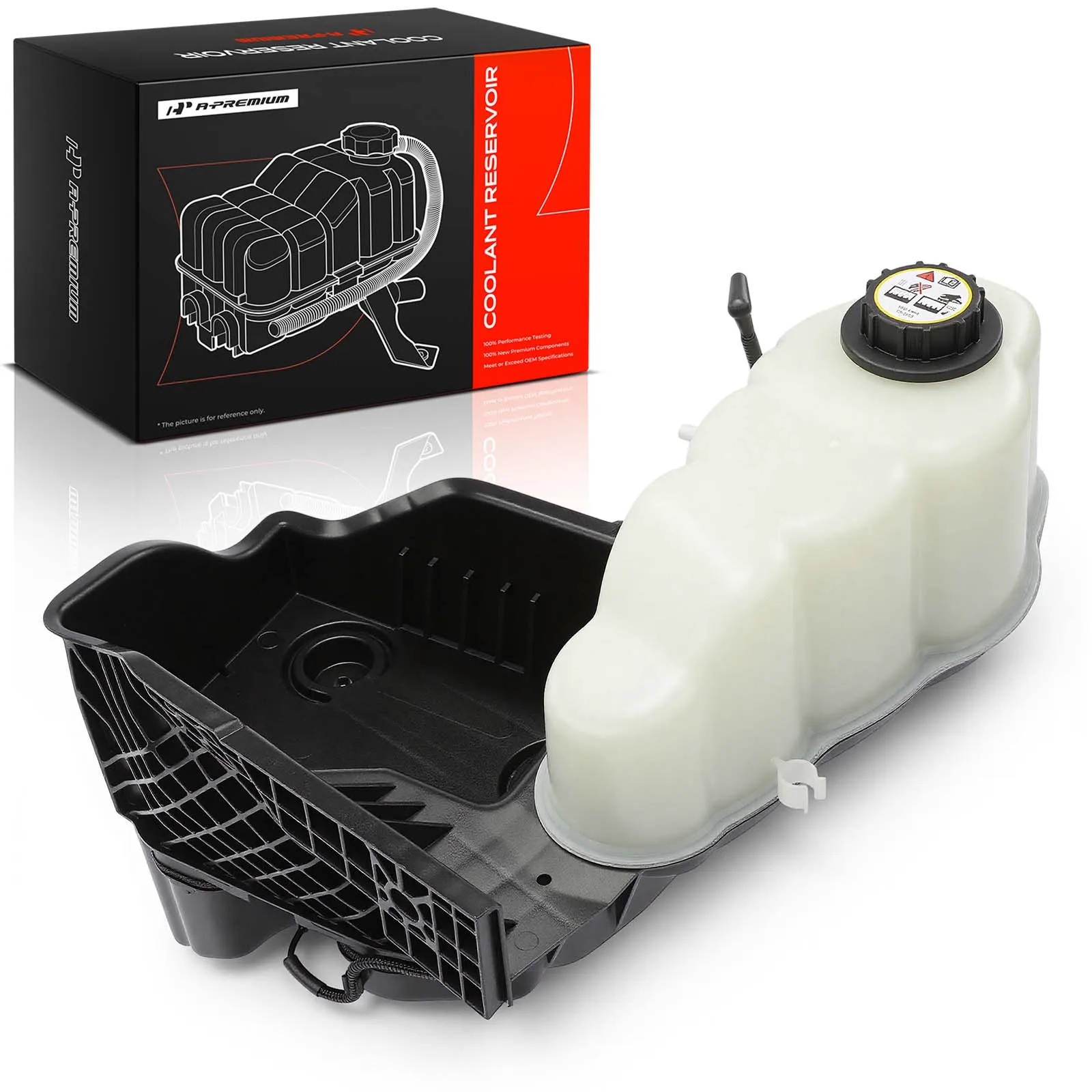 A-Premium Front Engine Coolant Reservoir with Cap for Ford F-250 Super Duty F-350 Super Duty F-450 Super Duty 08-10