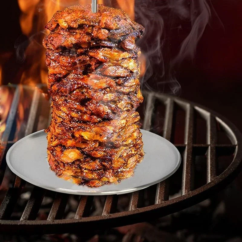 Vertical Tacos Al Pastor Skewer Stainless Steel Brazilian Skewer Barbecue Vertical Spit Stand Shawarma Kebabs Gyrosbbq Retail