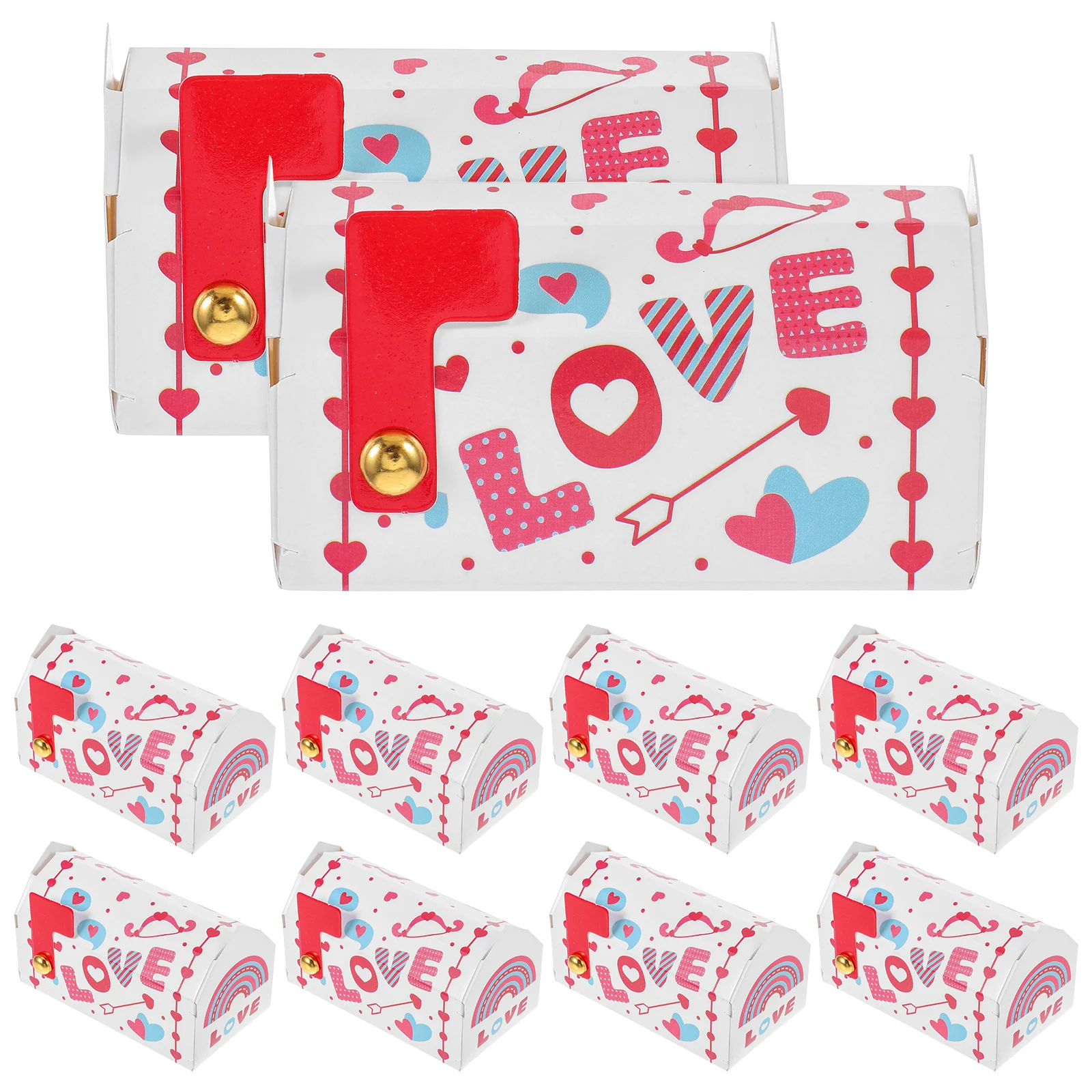 

10pcs Candy Box Mini Mailbox Small Toy Birthday Money Holder Valentine Treat Boxes Decorative Packaging Container