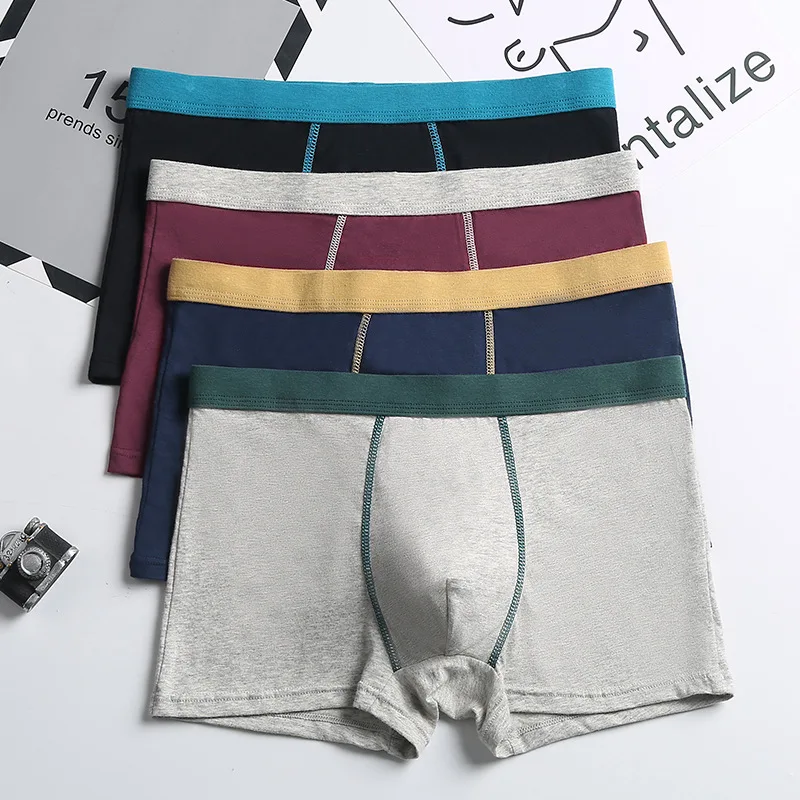 

5pcs/lot Cotton Man Boxer Men Underwear 4XL 5XL 6XL Fat Big Undershorts Solid Color Man Breathable Comfortable Homme Panties