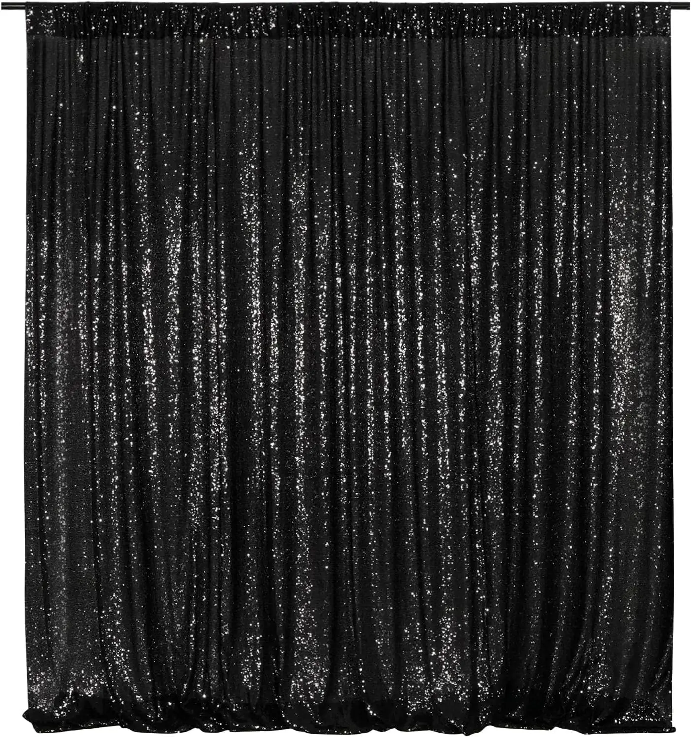 

Sequin Backdrop Curtain Party Decor: 1Pcs-7ftx7ft Photo Curtain Black Backdrop Drapes Glitter Background for Parties Anniversary