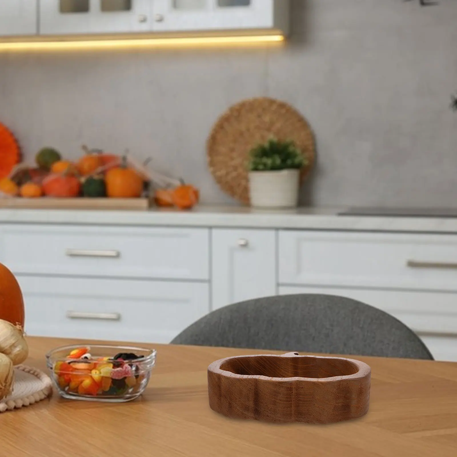 

Wooden Bowl Cake Plate Fruit Pumpkin Pendant Tray Dessert Container Salad Wooden Food Bowl Holder