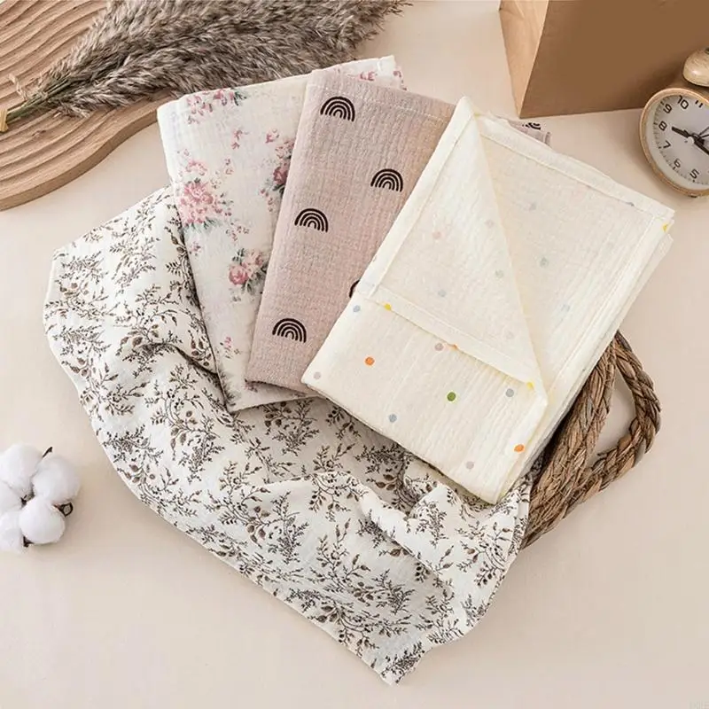  Soft Cotton Newborns Bath Towel Soothing Cloth Swaddles Wrap With Travel Friendly Storage Hanging Bag