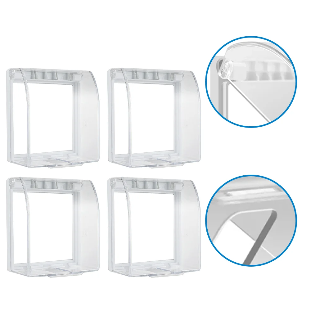 

4 Pcs Protective Box Switch Waterproof Cover Child Plug Coverss Acrylic Socket