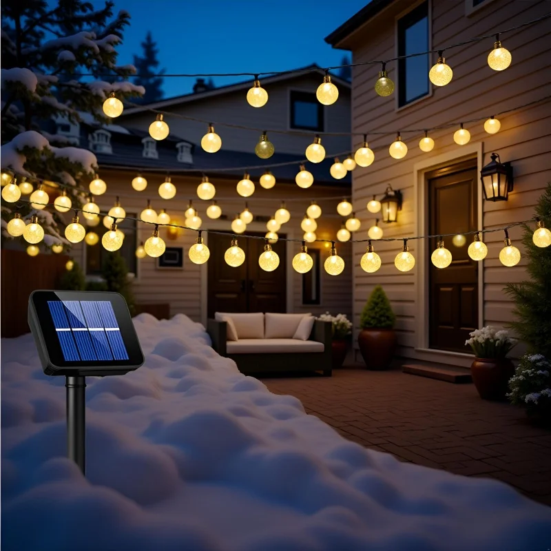 

Solar Lamp Crystal Ball LED String 50 LEDS 10M Multi Color Lights Waterproof Fairy Garland For Outdoor Garden Xmas Wedding