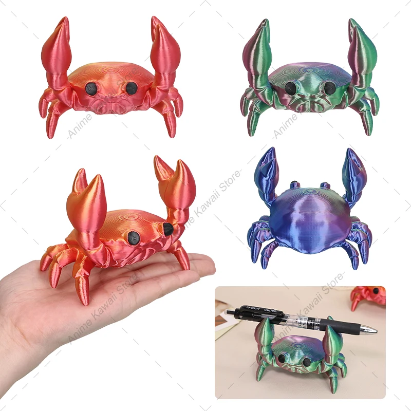 Funny Crab Desktop Pen Holder Multifunctional Weightlifting Crab Pen Holder Storage Desktop Creative Stationery Decoration Model