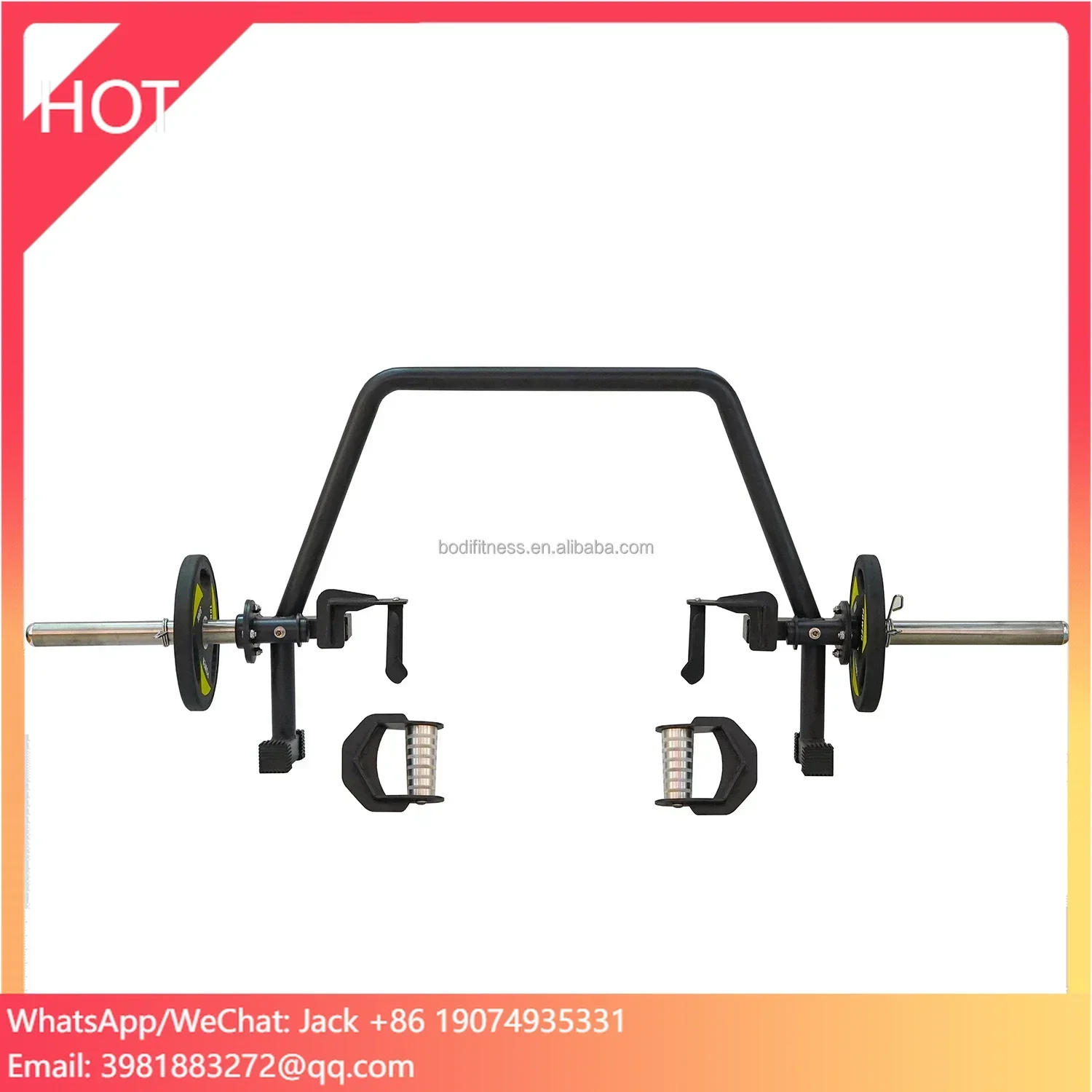 Chrome Hex Barbell Trap Bar with Flat for Squat Deadlift and Shrug Adjustable  Trap Bar/Squat Bar