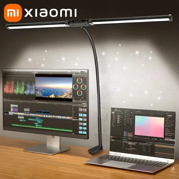 Xiaomi lâmpada de mesa led de cabeça dupla/única, regulável, monitor de pc, luz usb, luzes de leitura, proteção para os olhos, 3 modos de escritório