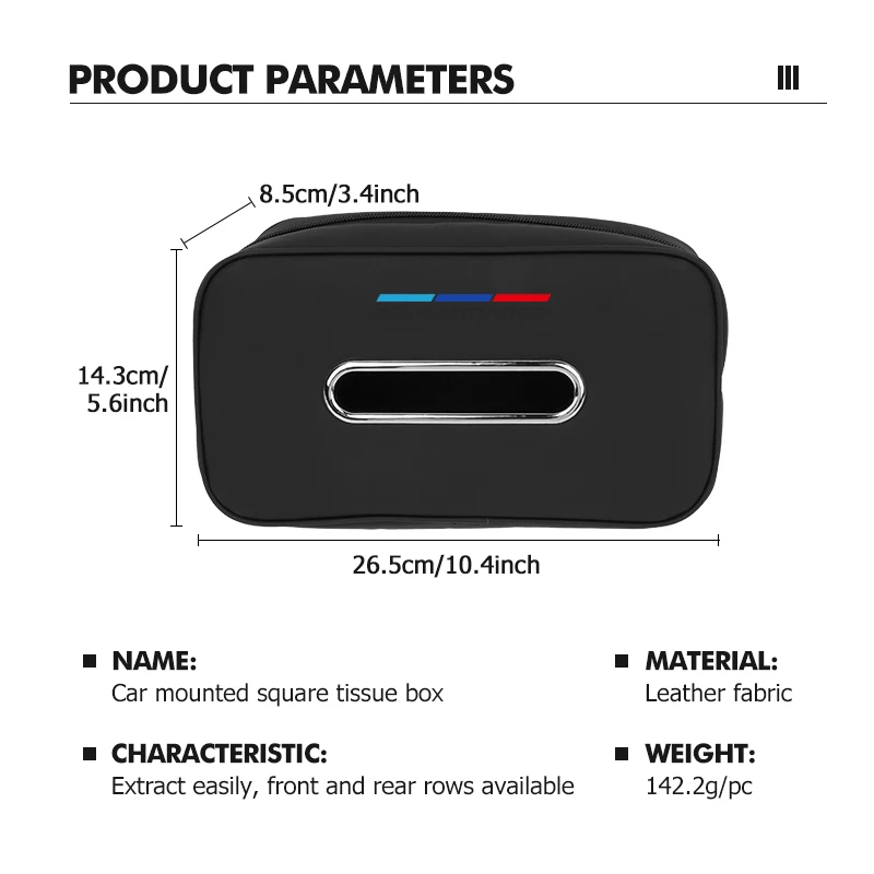 Car Tissue Box Sunshade Visor Seat Backrest Suspension Papper Bag For BMW 1 3 5 Series X1 X3 X4 X5 X7 G20 G38 F20 F39 F48 E46 - view 6
