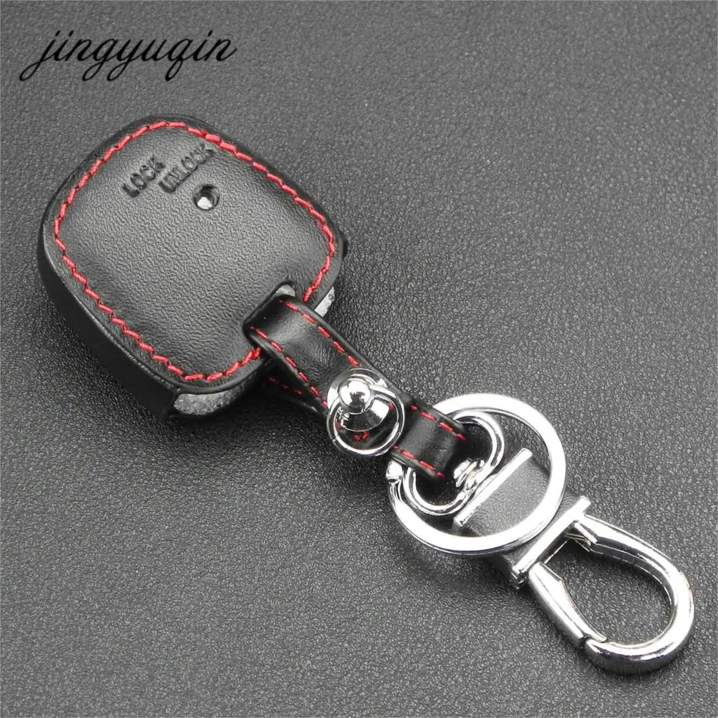 jingyuqin 1 Side Button Fob Leather Cover For TOYOTA Carina Estima Harrier Previa Corolla Celica Car Remote Key Shell Case