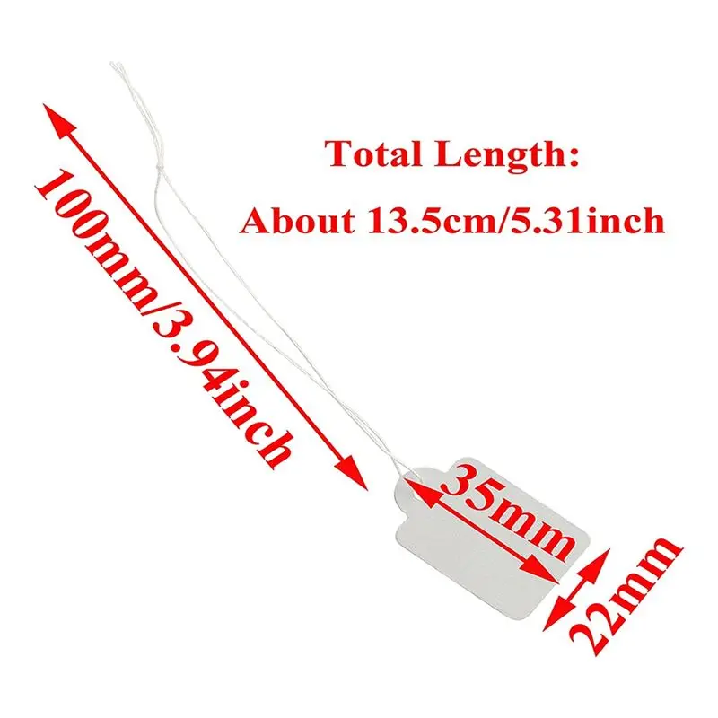 AA83 1000Pc Price Tags with String Attached White Marking Tag Small Paper Price Labels Clothing for Pricing Jewelry Yard Sale