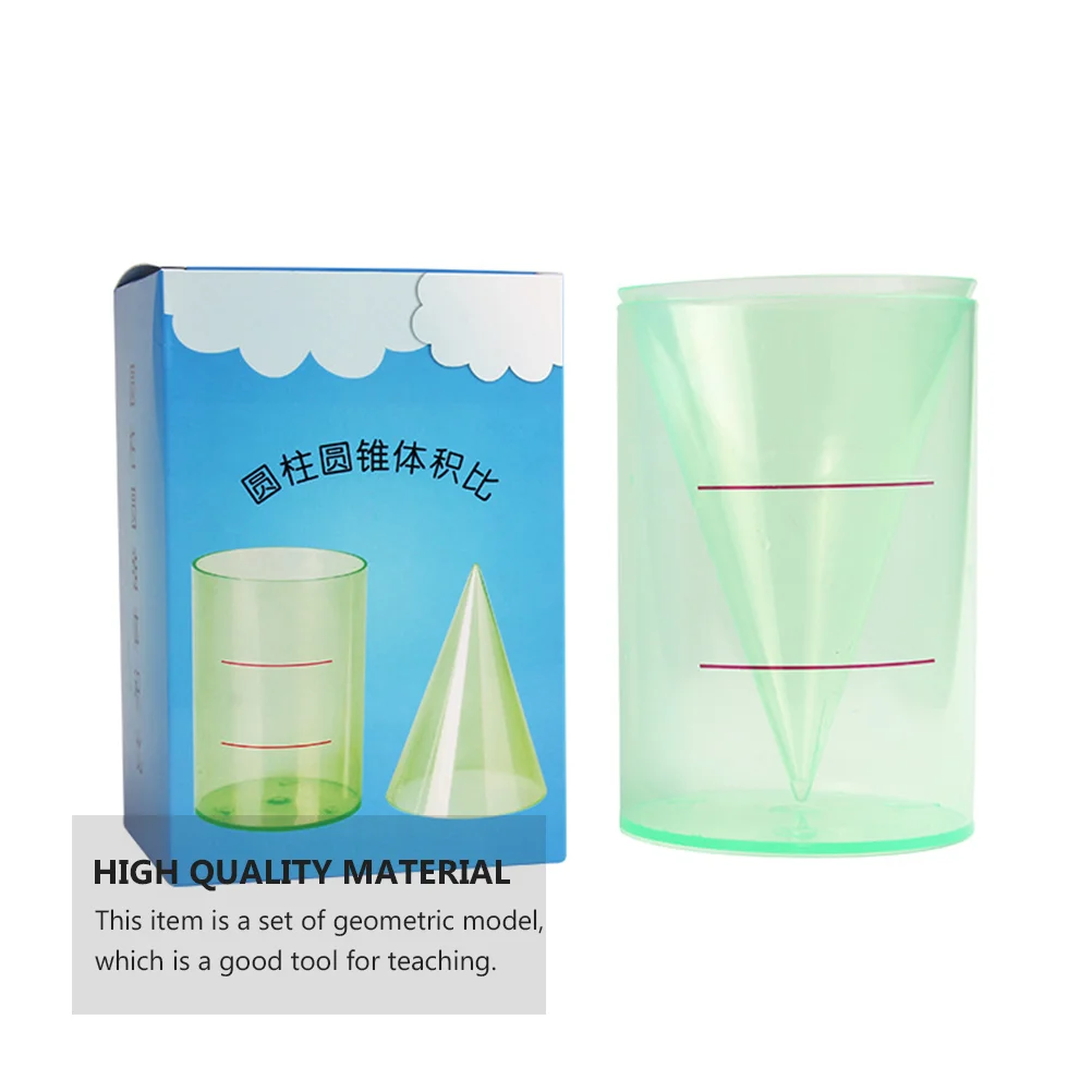 2 Pcs Cylinderconefor Teaching Geometric Model Math Equipment Container Plastic Mathematical Demonstrator Child Transparent