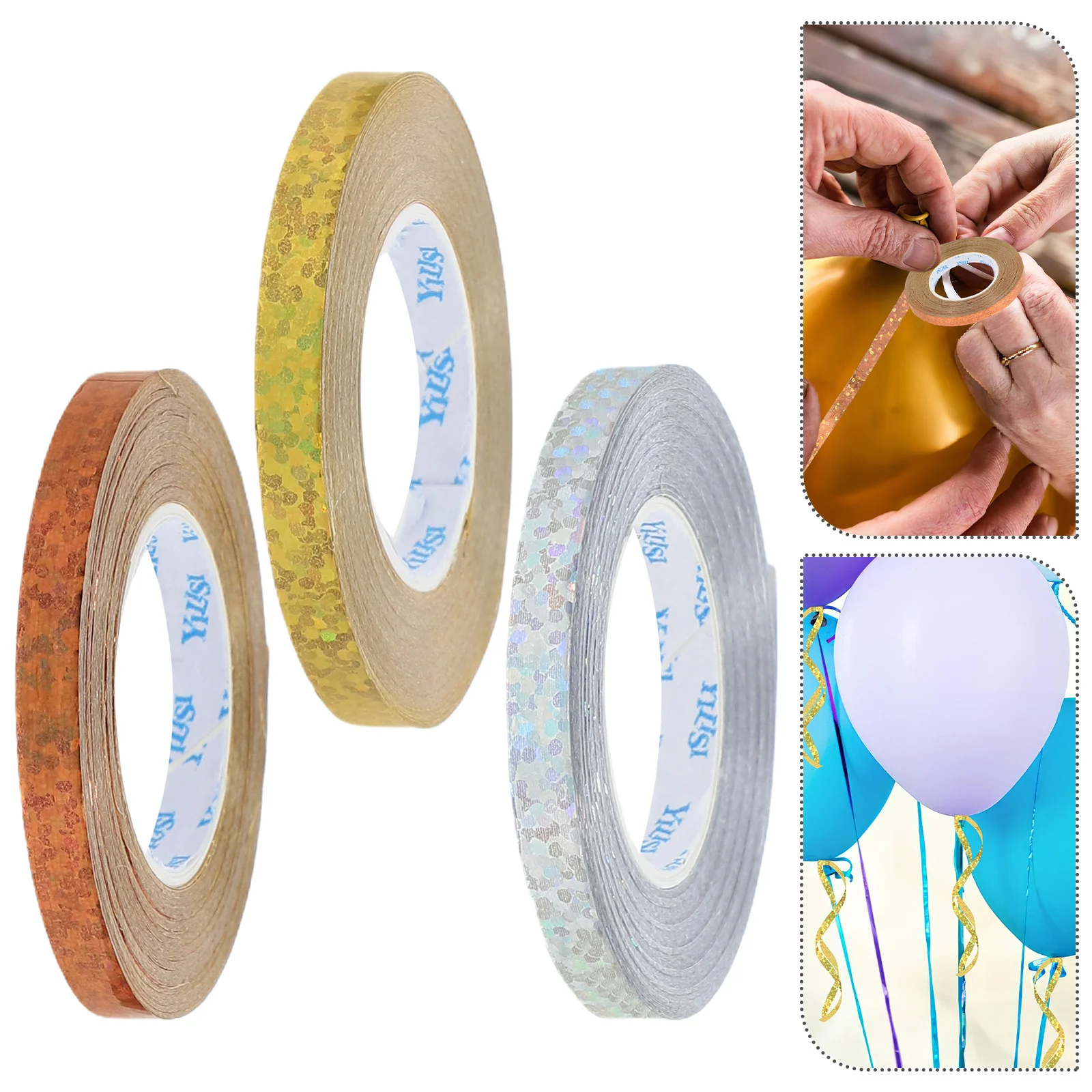 

Iridescent Curling Ribbon Wide Metallic Balloon String For Gift Wrapping Wedding Birthday Party Christmas Decorations Craft