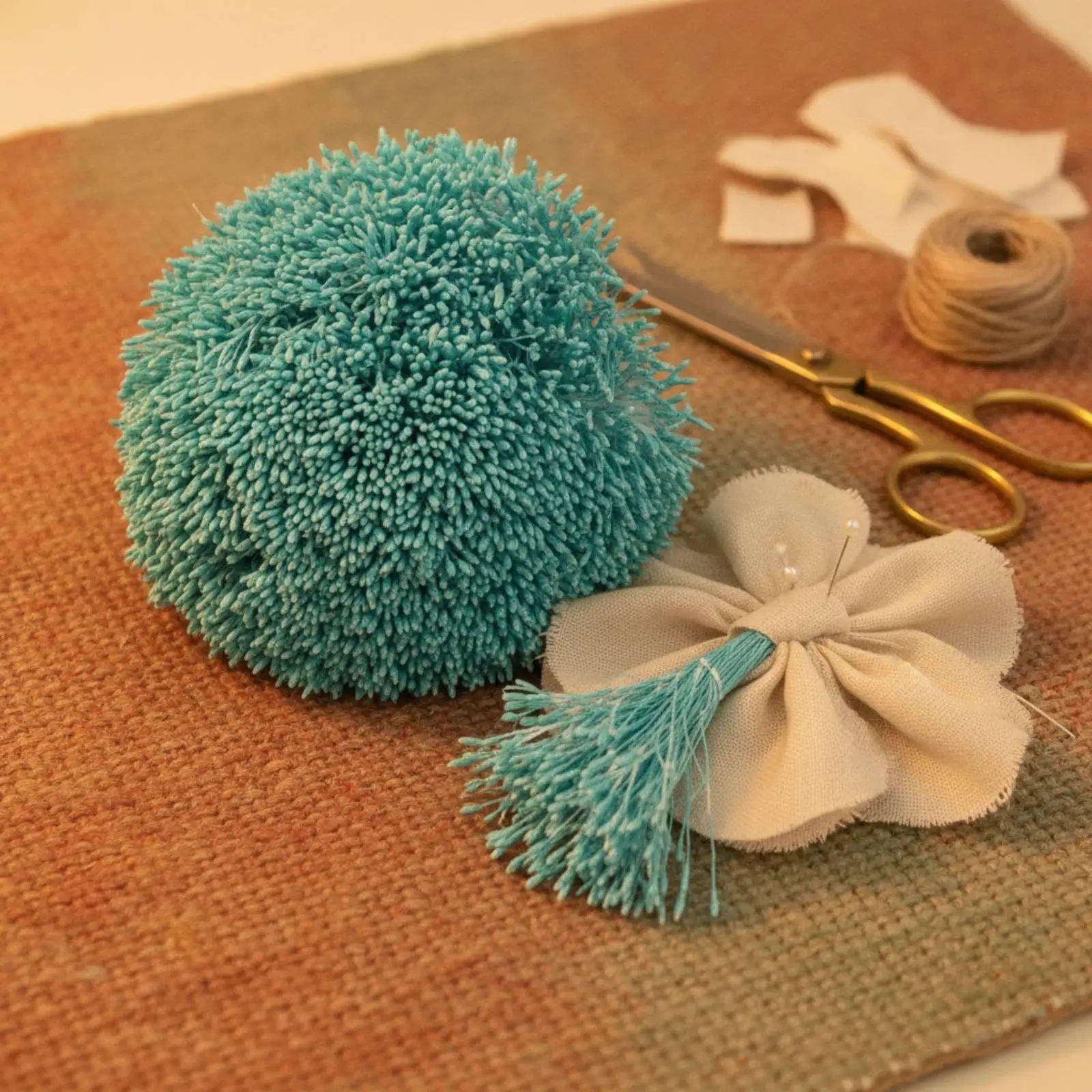 Gypsum Flower Stamen with Cotton Thread Double-Headed Artificial Flower Stamen Bundle Craft Supply Handmade Miniature