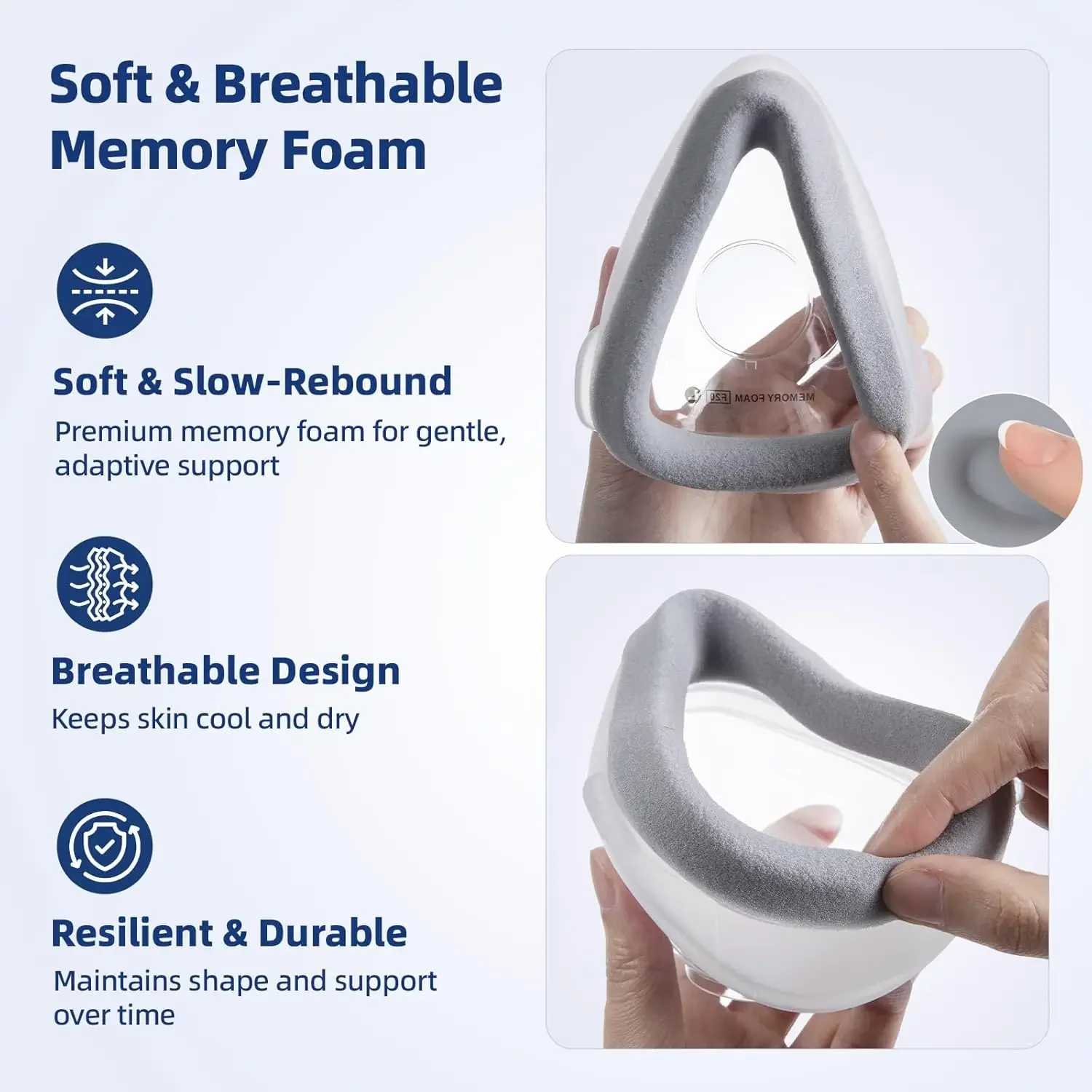 AirFit F20 Atemmaske Memory-Schaum Silikonpolster, Geeignet für F20-Style Maske, Komfortabel und Eng Anliegend, Langlebig – Detail 4