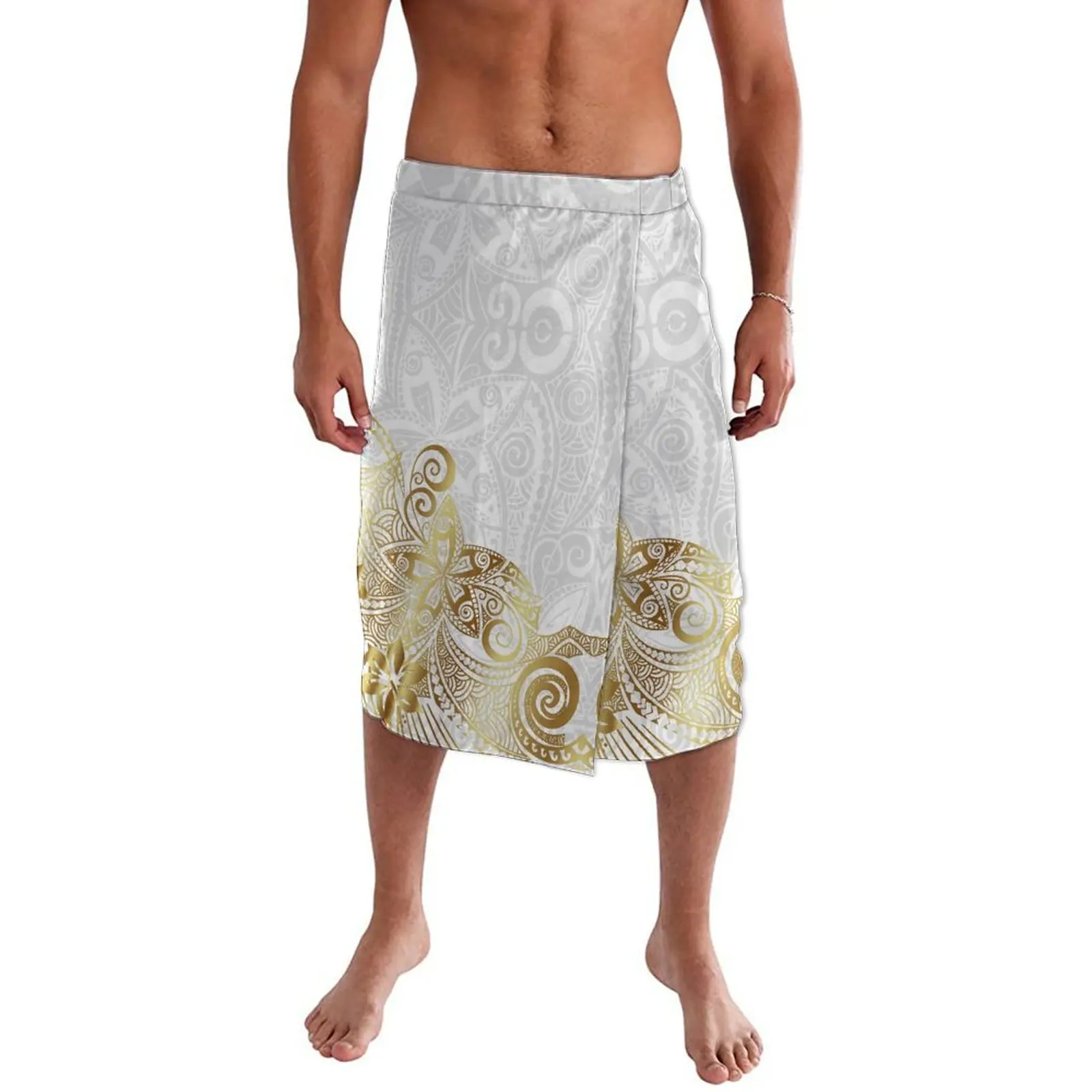 Vestido cruzado de estilo playero para hombre, delantal informal de diseño polinesiano con estampado artístico Vintage, Ie Faitaga Lavalava, Verano