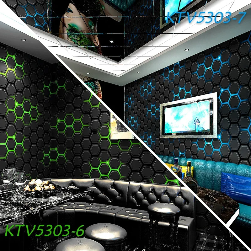 KTV Wallpaper Wallpaper 3D Stereoscopic Technology Internet Cafe Background Live Theme E-sports Hotel Decoration Wall Covering