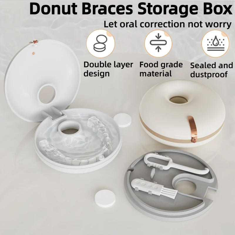 

Пищевой портативный двухслойный ящик для хранения зубных протезов, магнитный выравниватель, водонепроницаемый и пыленепроницаемый, используемый для протезов, сережек, брекетов.