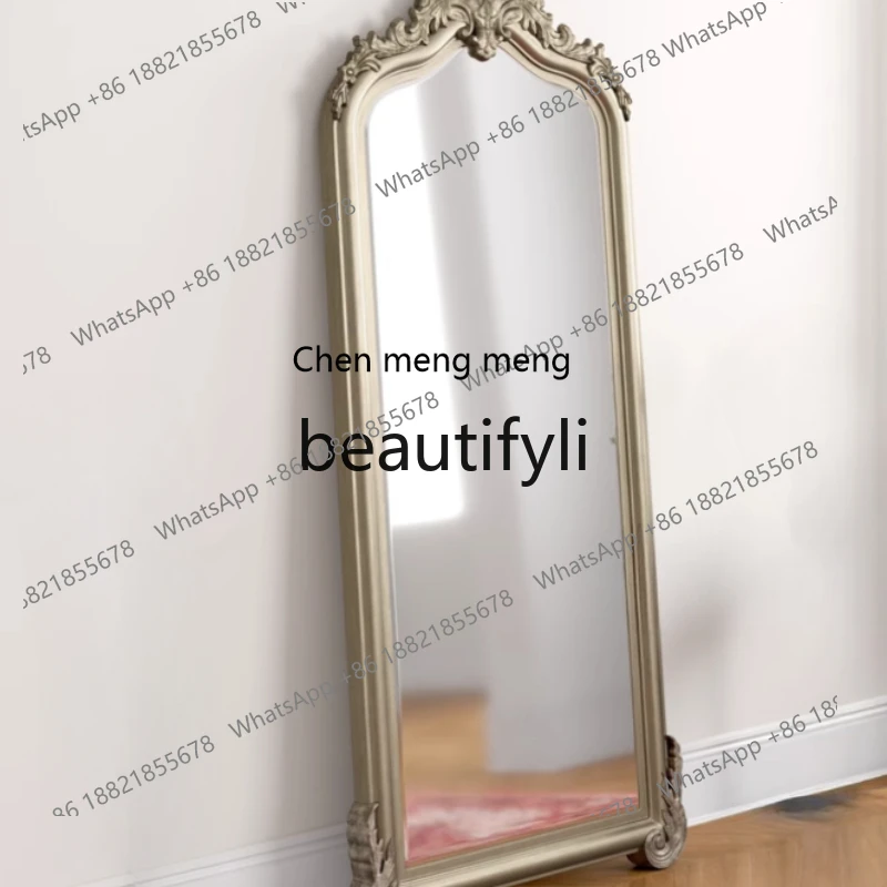 

engraving, bedroom, French large-size fitting floor mirror customization H