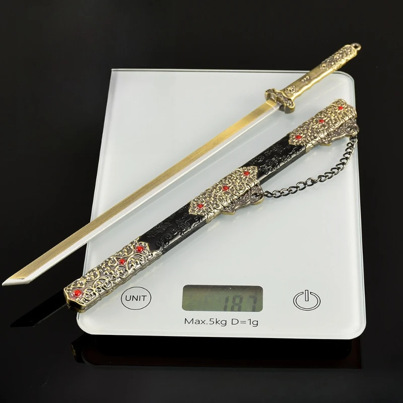 30cm/11.81in china animação arma periférica modelo espada geral tang faca com bainha brinquedo espada metal artesanato ornamento presente