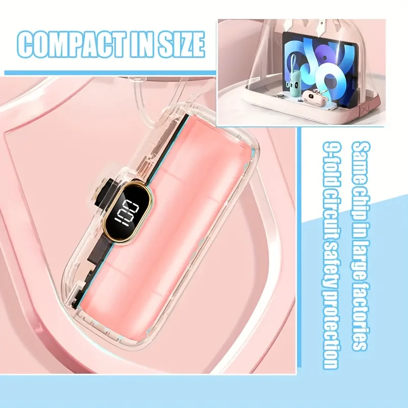 Мини-удобный мобильный аккумулятор емкостью 30000 мАч, портативная быстрая зарядка, подходит для iPhone 16 15 14 13, внешний аккумулятор Samsung Xiaomi