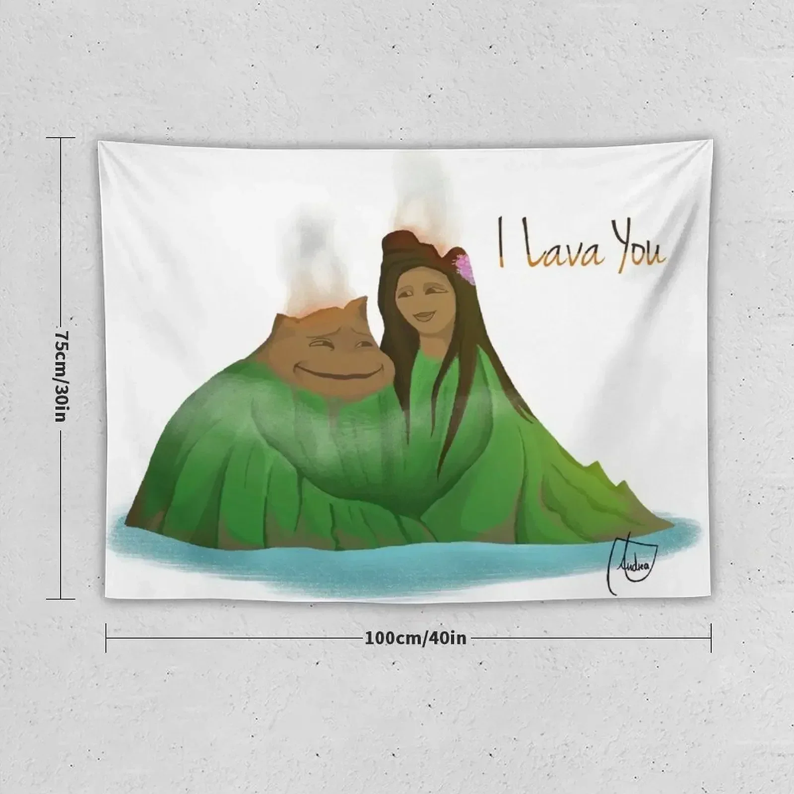 I Lava You Tapestry Wall Decorations Kawaii Room Decor Tapestry