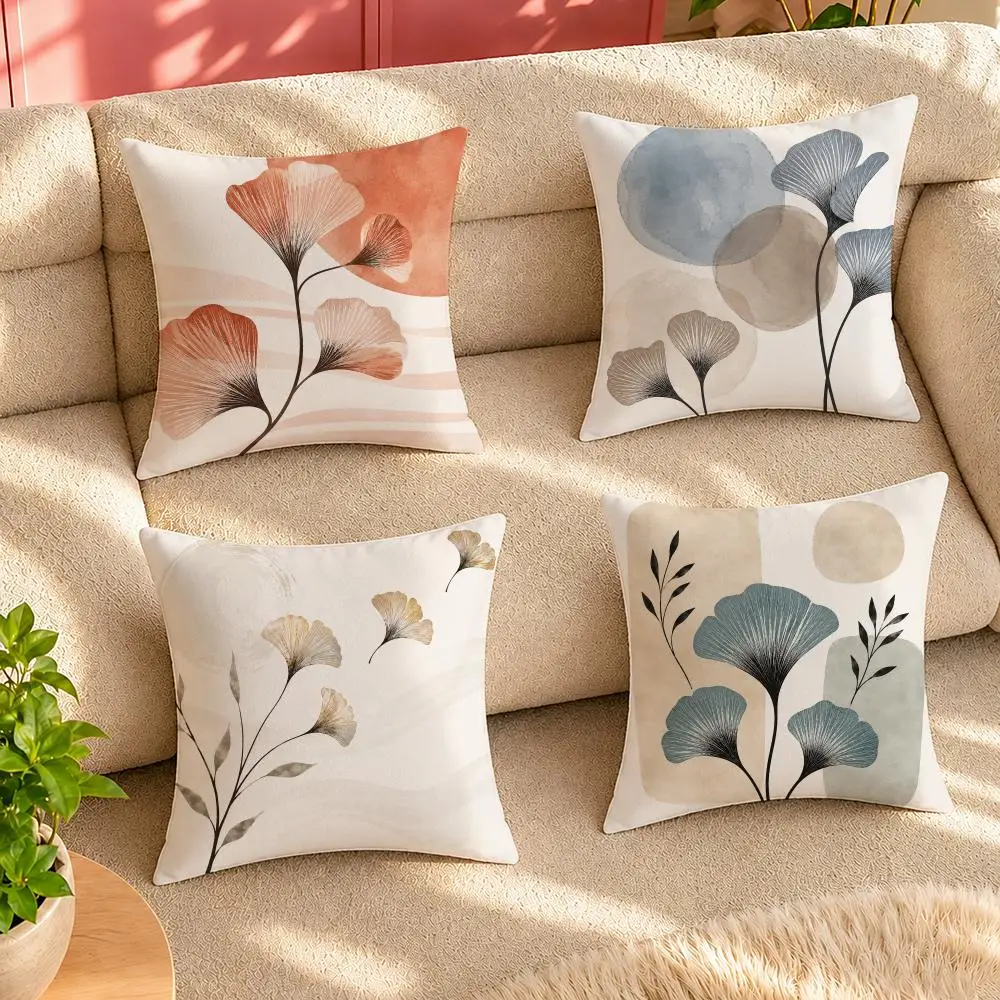 Boho Ginkgo Art Hot Sale Cushion Cover Pillow Cover Decorative Throw Couch Home Decor for Living Room Sofa