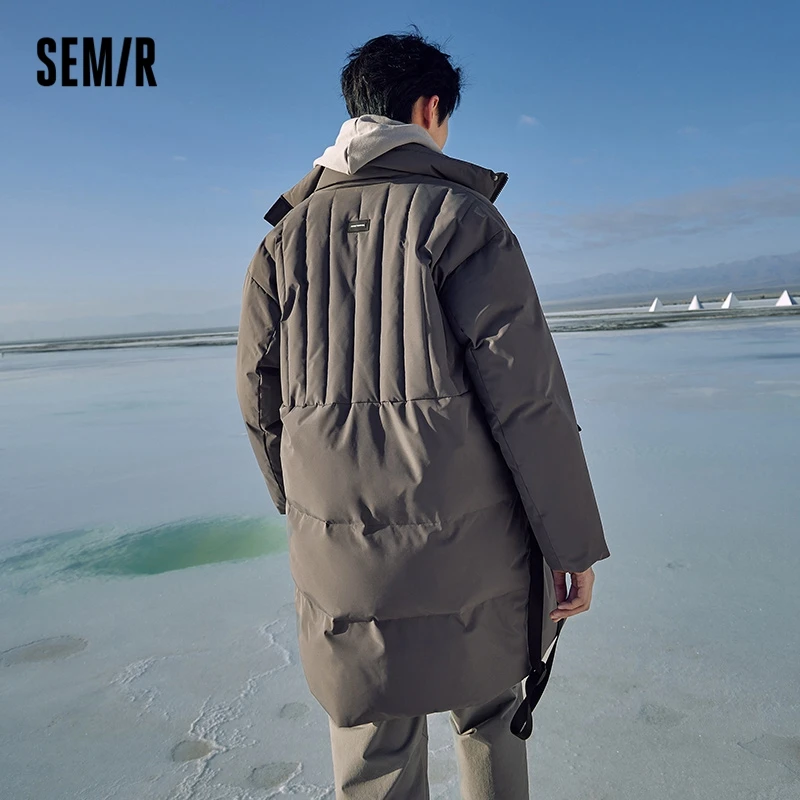 Semir Cotton Clothing Men Winter Stand-Up Collar 2023 New Loose Warm Overalls Mid-Length Thickened Jacket