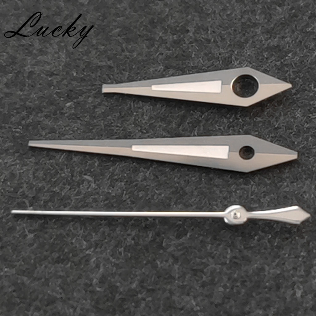 ساعة يد فضية NH35 عالية الجودة باللون الأخضر مضيئة لحركات NH35/NH36/7S26/7S36/4R35/4R36 ملحقات مؤشرات الساعات