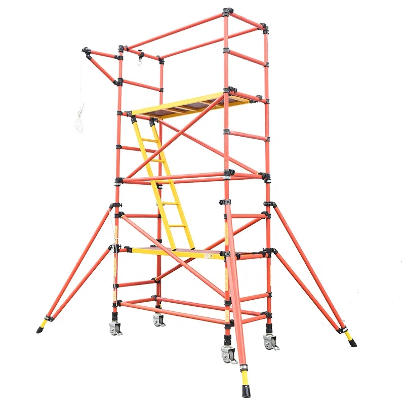 High Voltage Safety Insulation Foldable Platform FRP Mobile Fiberglass Insulation Scaffolding