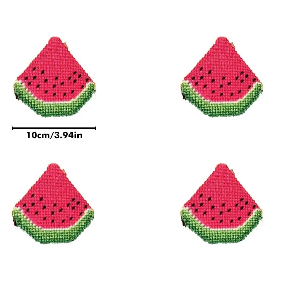 EverShine 4Pcs DIY Coaster Cross Stitch Set Watermelon Pattern Embroidery Cup Mat Kit Fruit Entry Level Handwork Art Craft Gift