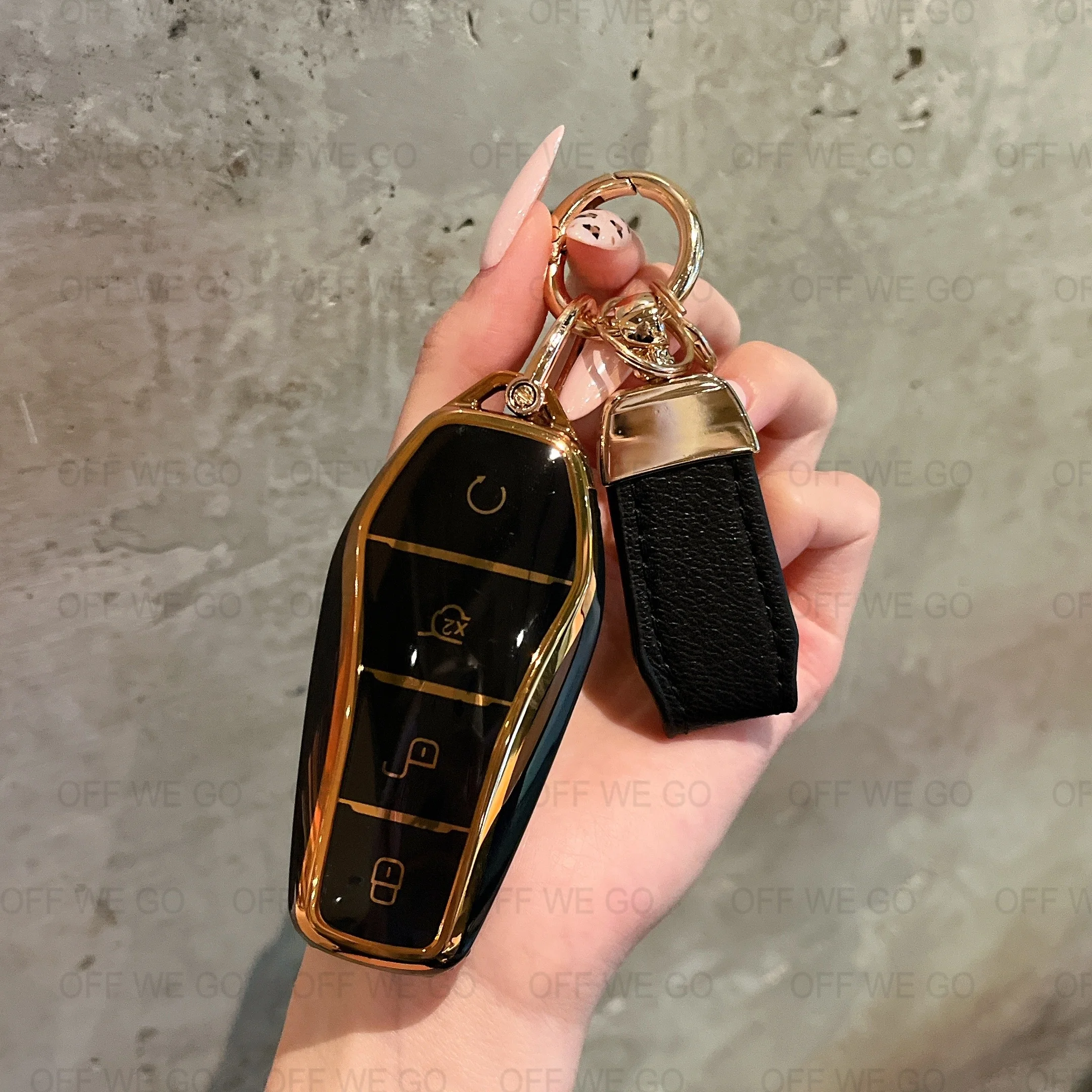Autoschlüssel-Hülle Passend für BYD Han Ev Tang Dm, 4-Tasten Leder-Schlüsselhülle Smart Key-Gehäuse mit Schlüsselanhänger – Detail 16