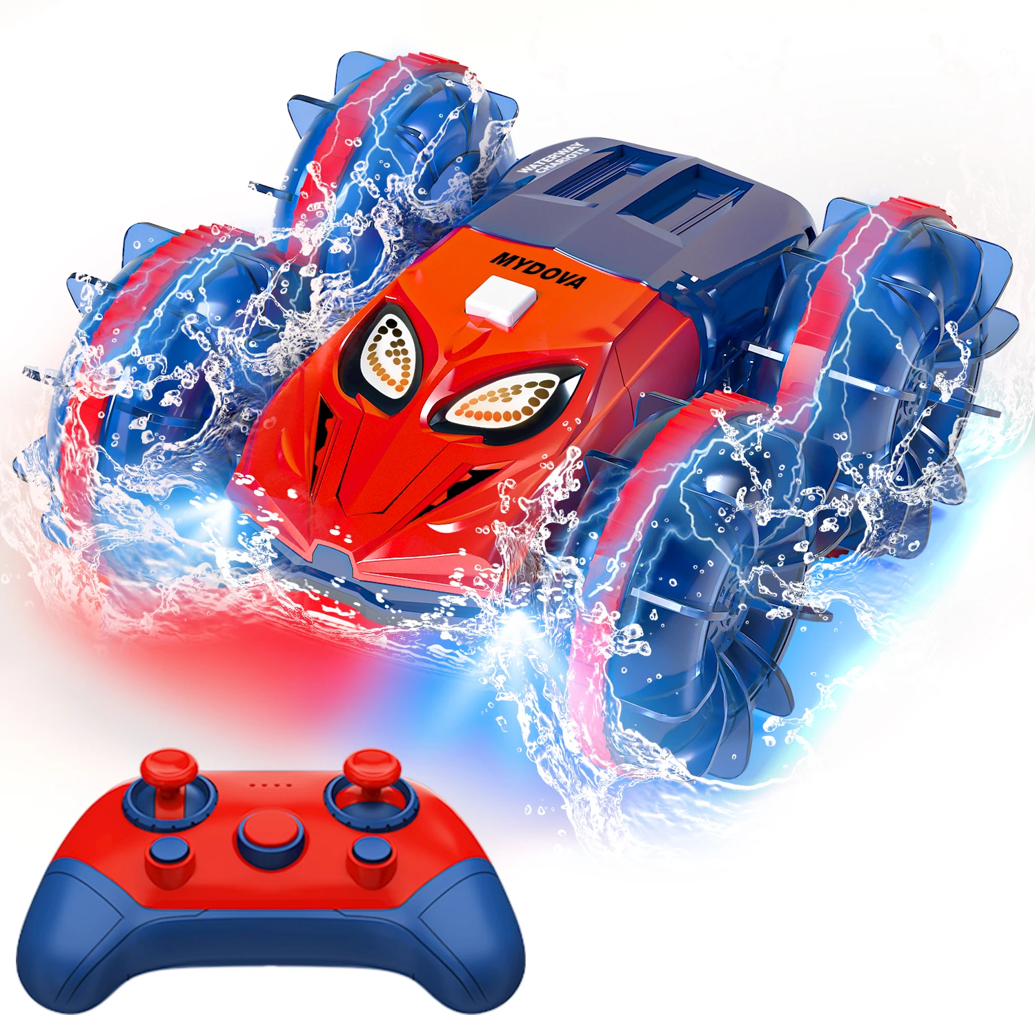 

Amphibious RC Monster Truck - 2.4GHz 4WD 360Rotating All Terrain Waterproof RC Car Boat Kids Toy