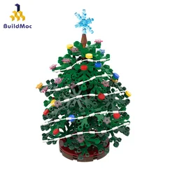 BuildMOC Christmas Tree Model Building Blocks Christmas Decoration Bricks Blocks Collections for Kid Children Gift Kid Toys