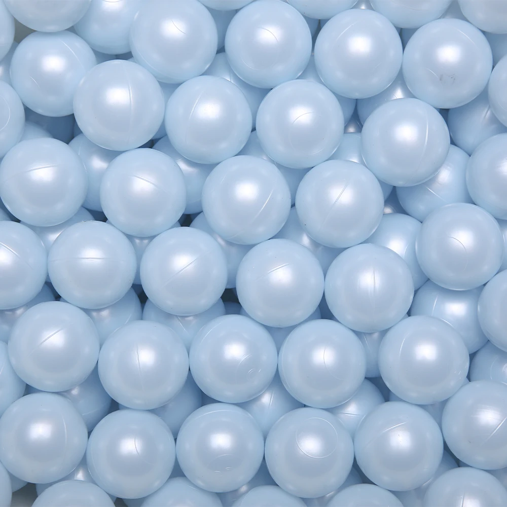 

50/100 шт. 5,5 см жемчужно-голубые мягкие пластиковые шарики в форме с сумкой для игрового домика, бассейна, украшения для дня рождения