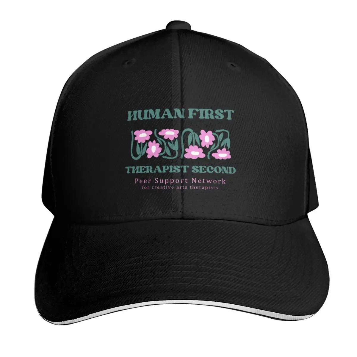 Casquette de baseball Human First Therapist Second - Peer Support Network, chapeau de randonnée, casquette de rugby, casquette de luxe Anime pour hommes et femmes