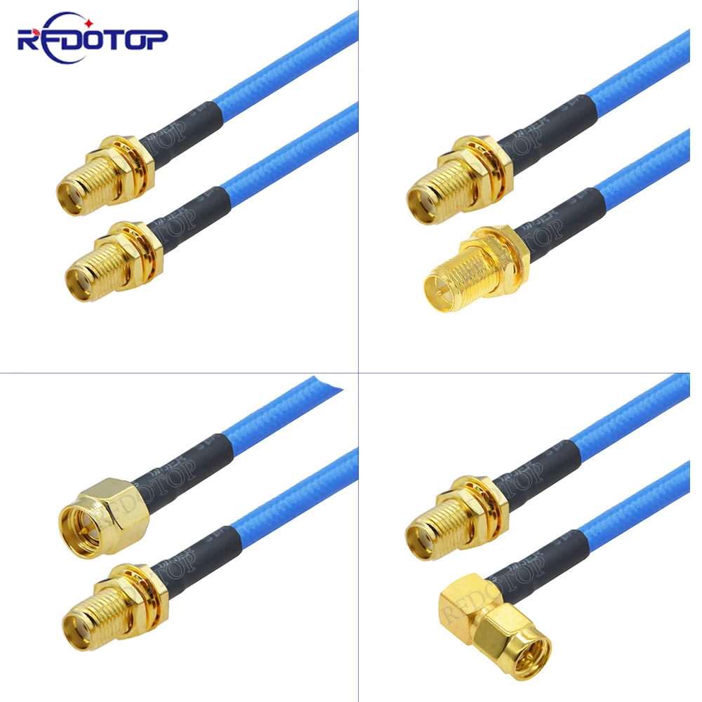 

RG-402 SMA Male Plug to SMA Female Jack Connector Blue Color RG402 Semi Flexible High Frequency RF Coaxial Cable 50 Ohm 10CM-20M