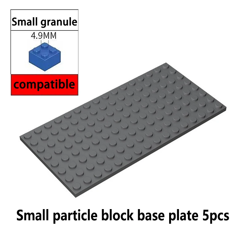 5-teiliges Puzzle-Block-Bodenplatten-Set - 8x16 Bausteine für Kinder, Kreatives DIY-Konstruktionsspielzeug-Zubehör, Bausteine-Wand