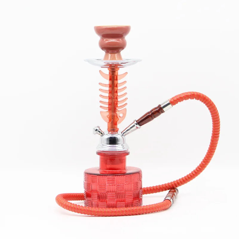 Single Tube Shisha Hookah Small Simple Arabian Hookah Complete Set For Bar Metal Glass Hookah Bottles