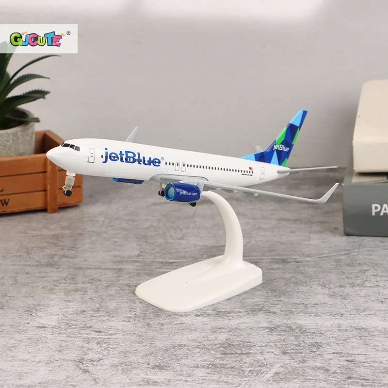 Liga de metal eua jato de ar azul jetblue companhias aéreas boeing 737 b737 avião avião com trens de pouso airways modelo de avião fundido