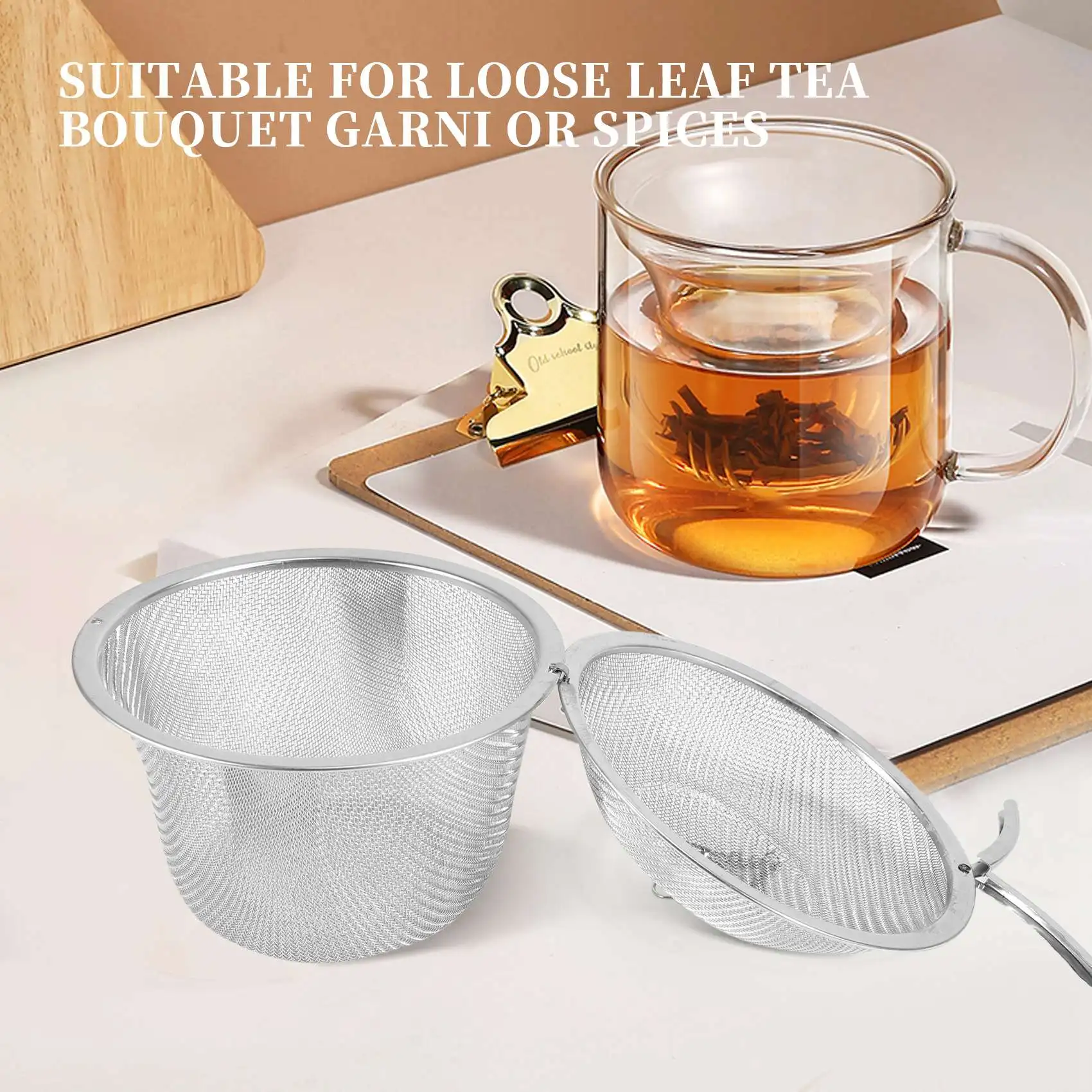 ABFW Extra Large Stainless Steel Twist Lock Mesh Tea Ball Tea Infuser with Hook Chain