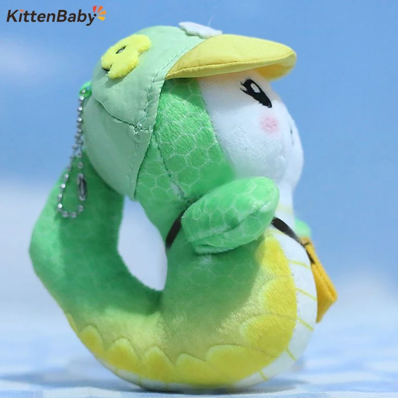 12CM Cute Naughty Snake Plush Toy Doll Cartoon Small Snake Plush Toy Key Chain Bedroom Decoration Zodiac Mascot Doll Gift