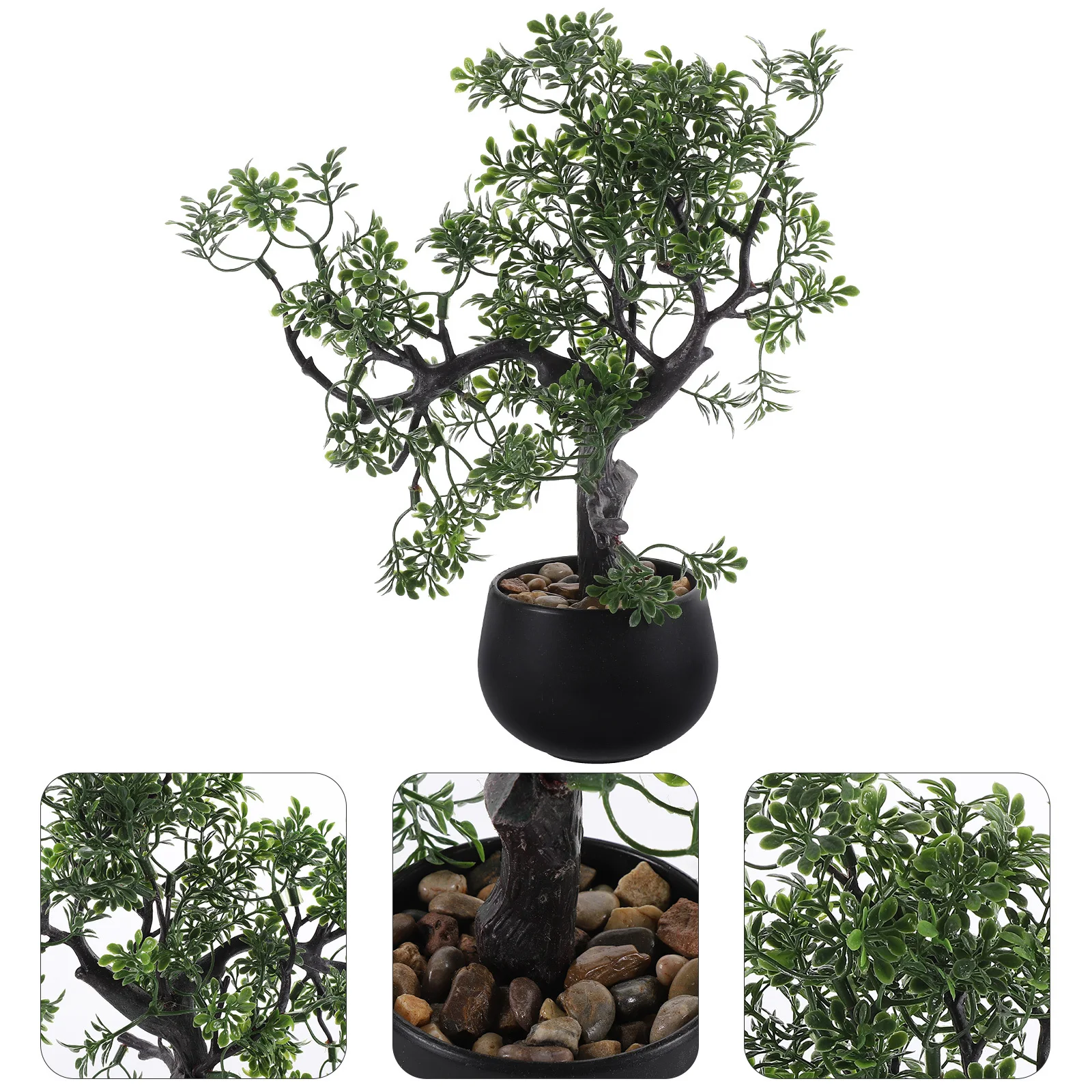 

Artificial Potted Pine Bonsai Indoor Decorative Plant Desktop Ornament Fake Bonsai Tree Realistic Decor for Home Office Hotel