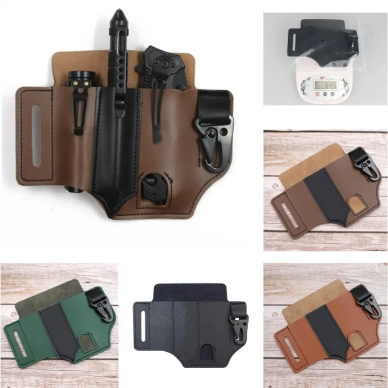 

Tool Pocket Multifunctional Storage Wear Resistant Durable Outdoor Camping Sports Pocket Tool Leather Case Flashlight Cover